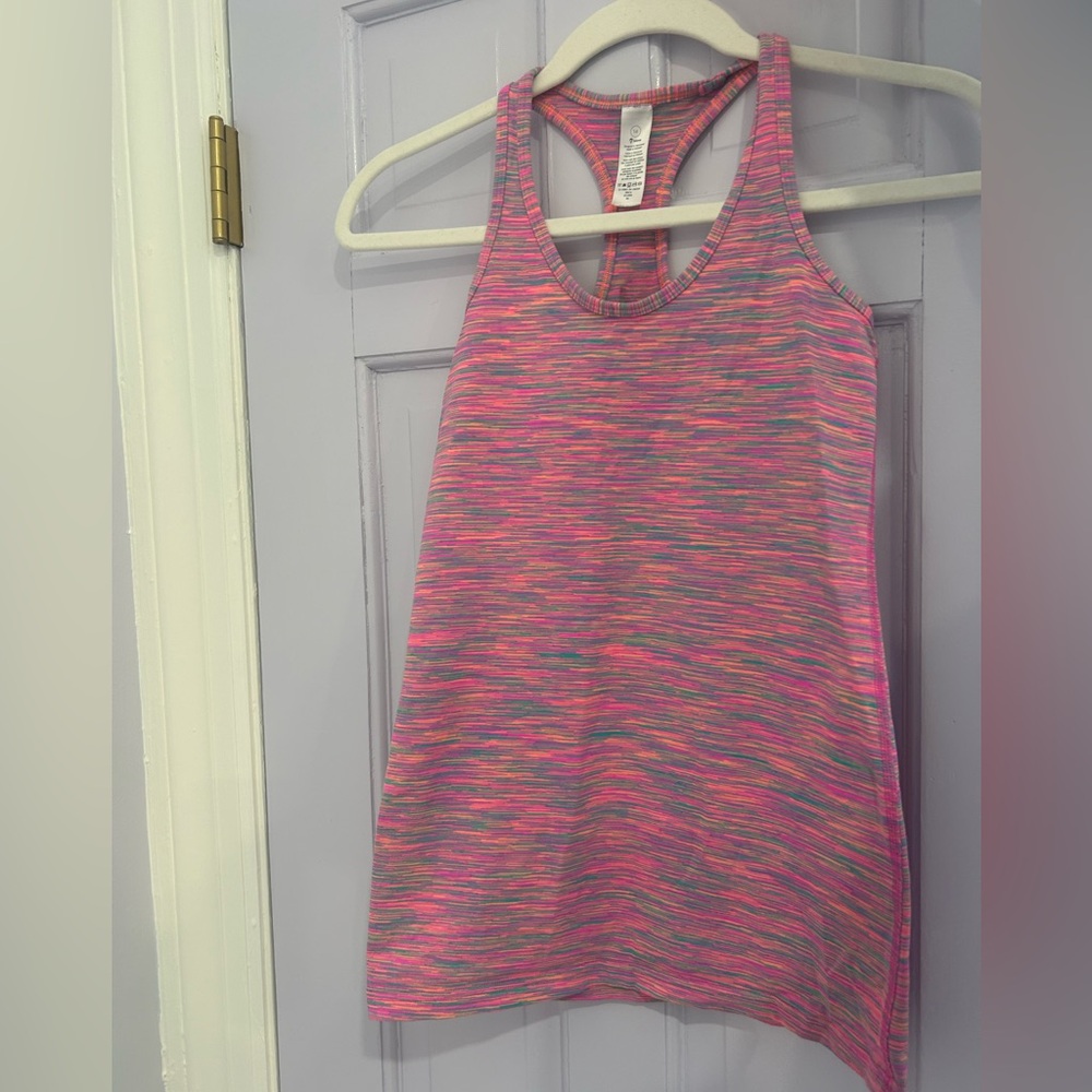 Ivivva Pink and Green Striped Tank Top